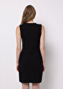thumb-Regular Fit Düz Kadın Siyah Kolsuz Elbise