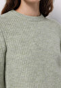 thumb-Regular Fit Yuvarlak Yaka Düz Kadın Yeşil Kazak