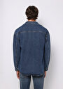 thumb-Oversize Fit   Erkek Mavi Shacket