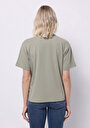 thumb-Regular Fit Yuvarlak Yaka Düz Kadın Yeşil Kısa Kol Tişört
