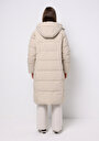 thumb-Regular Fit Kapüşonlu Fermuarlı Astarlı Suya Dayanıklı Kadın Ekru Kaban