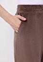 thumb-Regular Fit Orta Bel Düz Kadın Kahverengi Eşofman Altı