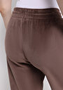 thumb-Regular Fit Orta Bel Düz Kadın Kahverengi Eşofman Altı