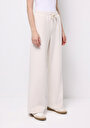 thumb-Regular Fit Orta Bel Düz Kadın Ekru Eşofman Altı