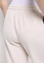thumb-Regular Fit Orta Bel Düz Kadın Ekru Eşofman Altı
