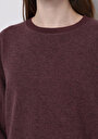 thumb-Regular Fit Yuvarlak Yaka Düz Kadın Mor Tişört