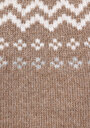 thumb-Regular Fit Turtle Neck Baskılı Kadın Bej Kazak