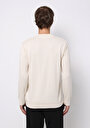 thumb-Regular Fit Yuvarlak Yaka Jakarlı Erkek Ekru Kazak