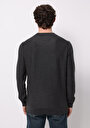 thumb-Regular Fit Yuvarlak Yaka Jakarlı Erkek Antrasit Kazak