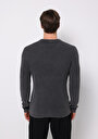 thumb-Regular Fit Yuvarlak Yaka Jakarlı Erkek Antrasit Kazak