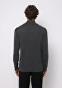 thumb-Regular Fit Turtle Neck Jakarlı Erkek Antrasit Kazak