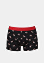 thumb-Modern Fit Baskılı Erkek Siyah Boxer