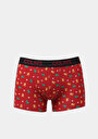 thumb-Modern Fit Baskılı Erkek Kirmizi Boxer