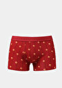 thumb-Modern Fit Baskılı Erkek Bordo Boxer