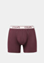 thumb-Modern Fit Düz Erkek Bordo Boxer