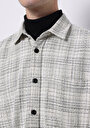 thumb-Regular Fit Shirt Neck Ekoseli Erkek Ekru Uzun Kol Gömlek