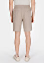 thumb-Regular Fit Orta Bel Düz Erkek Bej Şort