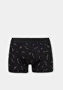 thumb-Modern Fit Baskılı Erkek Siyah Boxer