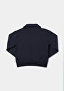 thumb-Regular Fit Fermuarlı Nakışlı Kadın Lacivert Sweatshirt