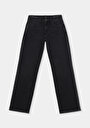 thumb-Straight Fit Orta Bel Tam Boy Paça Kadın Siyah Jean Pantolon