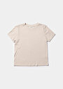 thumb-Regular Fit Yuvarlak Yaka Düz Kadın Bej Kısa Kol Tişört