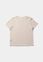 thumb-Regular Fit Yuvarlak Yaka Düz Kadın Bej Kısa Kol Tişört