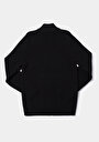 thumb-Regular Fit High Neck Jakarlı Erkek Siyah Kazak