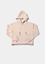 thumb-Regular Fit Kapüşonlu Düz Kadın Bej Sweatshirt