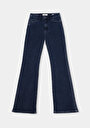 thumb-Regular Fit Orta Bel Bootcut Kadın Koyu İndigo Jean Pantolon