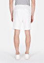 thumb-Regular Fit Orta Bel Düz Erkek Beyaz Şort