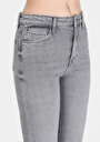thumb-Regular Fit Orta Bel Bootcut Kadın Grey Denim Jean Pantolon