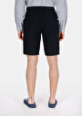thumb-Regular Fit Orta Bel Düz Erkek Siyah Şort