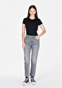thumb-Boyfriend Fit   Kadın Grey Denim Jean Pantolon