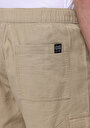 thumb-Regular Fit Orta Bel Düz Erkek Bej Şort