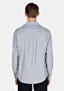 thumb-Relax Fit Shirt Neck Düz Erkek Gri Uzun Kol Gömlek