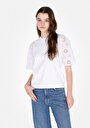 thumb-Regular Fit   Kadın Beyaz Kısa Kol Tişört