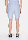 thumb-Regular Fit Orta Bel Düz Erkek Mavi Şort