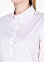 thumb-Slim Fit Shirt Neck Düz Kadın Beyaz Uzun Kol Gömlek