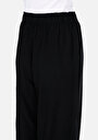 thumb-Regular Fit Yüksel Bel Geniş Paça Kadın Siyah  Pantolon