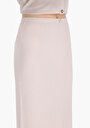 thumb-Slim Fit Düz  Kadın Bej Etek