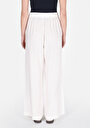 thumb-Regular Fit Yüksel Bel Geniş Paça Kadın Beyaz  Pantolon