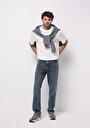 thumb-Loose Straight Fit   Erkek İndigo Jean Pantolon