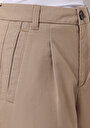 thumb-Regular Fit Yüksel Bel Düz Paça Kadın Bej  Pantolon