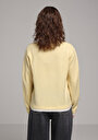 thumb-Regular Fit Yuvarlak Yaka Düz Kadın Sari Kazak