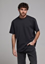 thumb-Comfort Fit Yuvarlak Yaka Düz Erkek Antrasit Kısa Kol Tişört