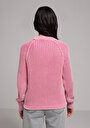 thumb-Regular Fit Yuvarlak Yaka Düz Kadın Pembe Kazak
