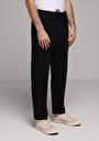 thumb-Regular Fit Orta Bel Düz Paça Erkek Siyah  Pantolon