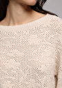 thumb-Regular Fit Yuvarlak Yaka Düz Kadın Ekru Kazak