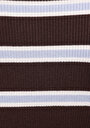 thumb-Slim Fit Polo Yaka Çizgili Kadın Kahverengi Kazak