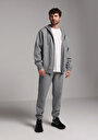 thumb-Regular Fit Orta Bel Düz Erkek Gri Eşofman Altı